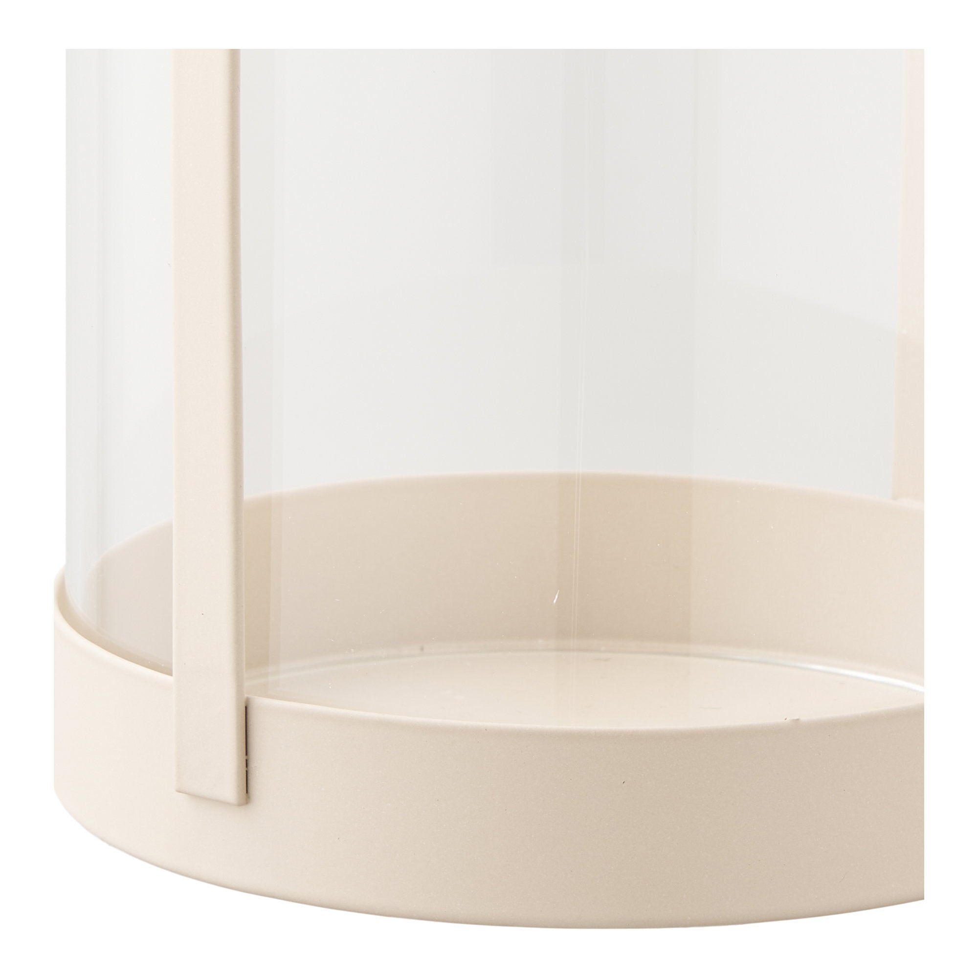 Windlicht - Glas/metaal, beige (set van 2)