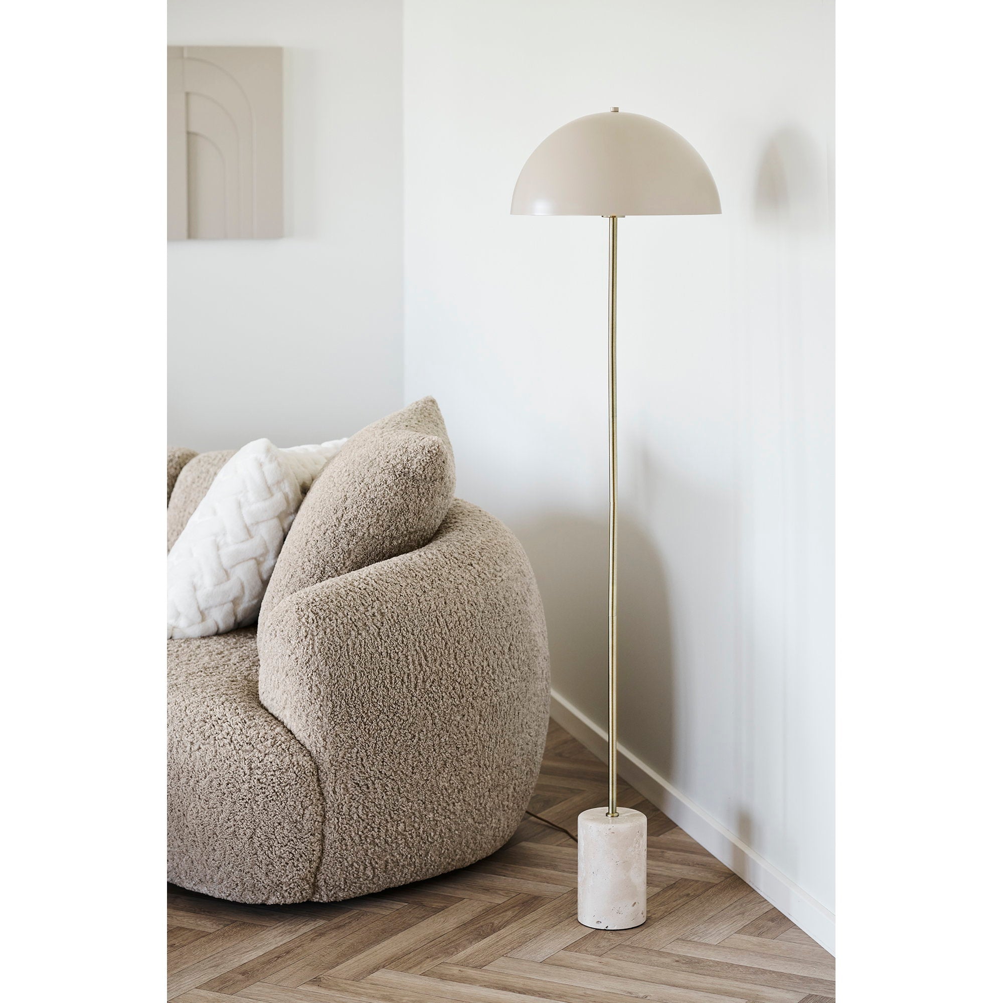 Sheffield Vloerlamp - Marmer/metaal, beige
