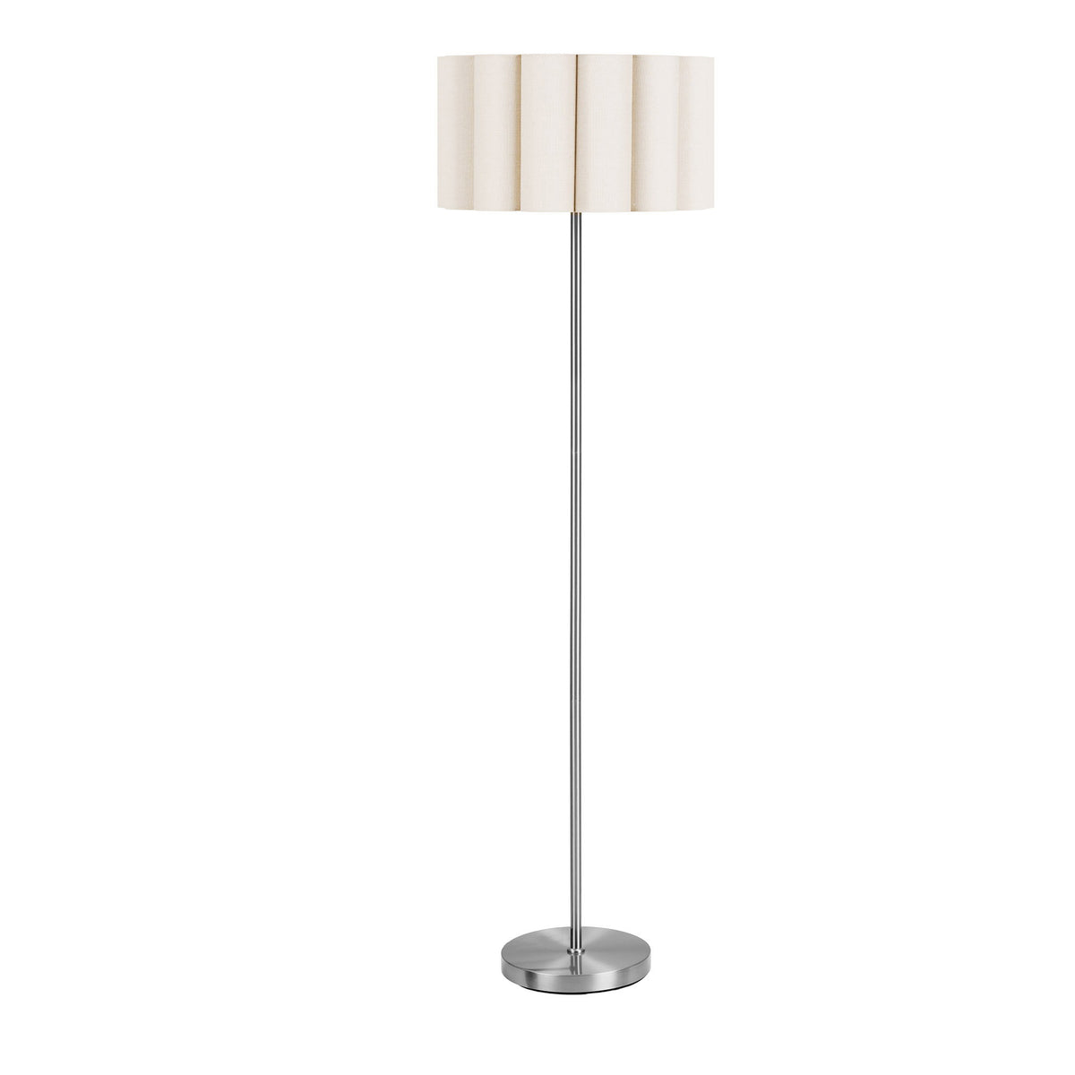Wattom Floor lamp - Floor lamp, steel/linen, grey/beige
