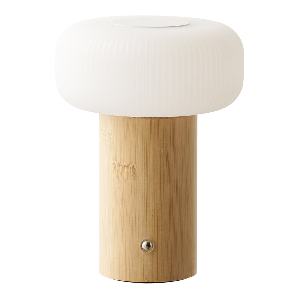 Stafford Tafellamp - Oplaadbaar, bamboe/metaal/kunststof, naturel/wit