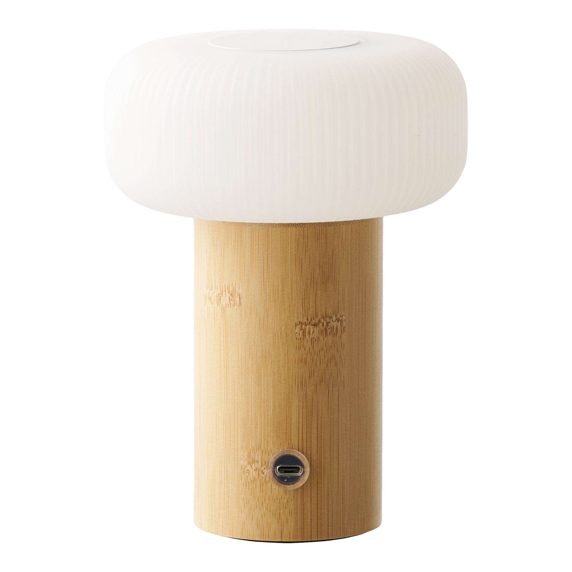 Stafford Tafellamp - Oplaadbaar, bamboe/metaal/kunststof, naturel/wit