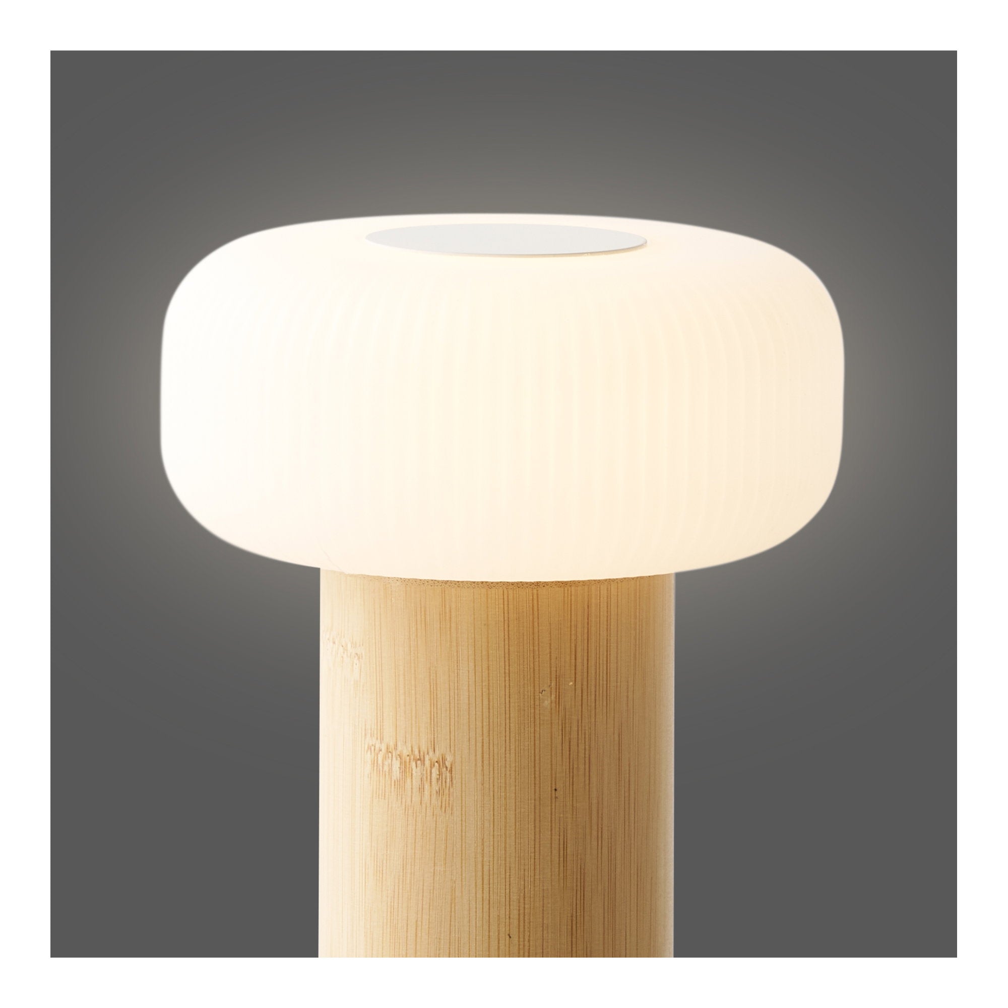 Stafford Tafellamp - Oplaadbaar, bamboe/metaal/kunststof, naturel/wit