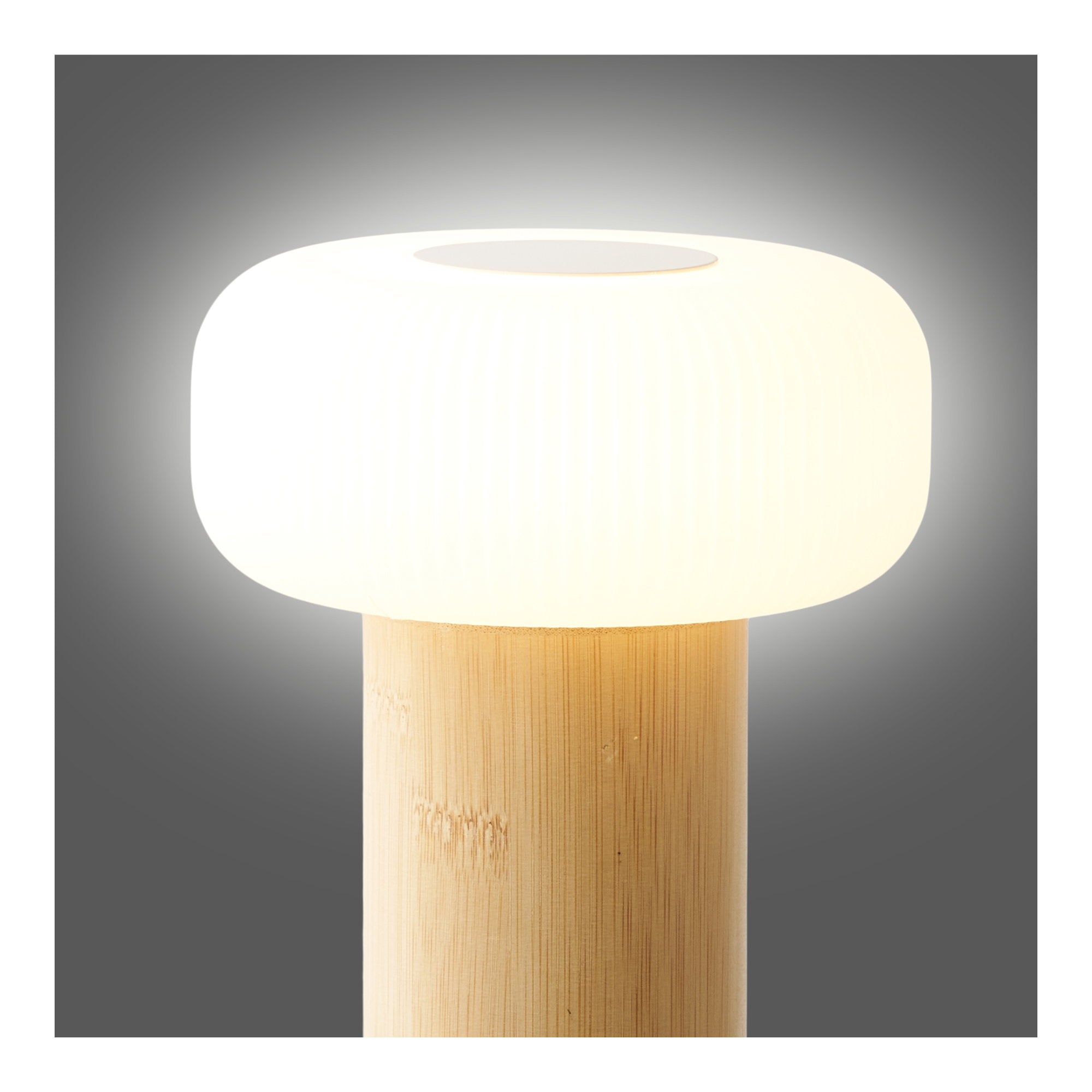 Stafford Tafellamp - Oplaadbaar, bamboe/metaal/kunststof, naturel/wit