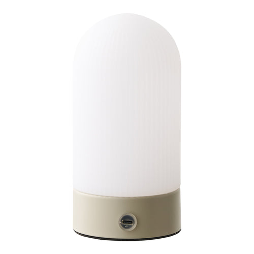 Ashford Table Lamp - Rechargeable, metal/PE, beige/white
