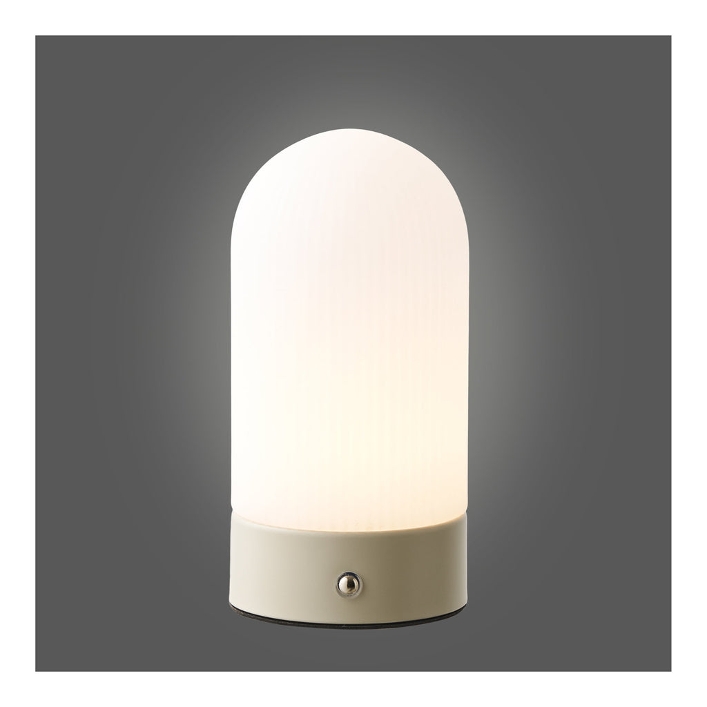 Ashford Tafellamp - Oplaadbaar, metaal/PE, beige/wit