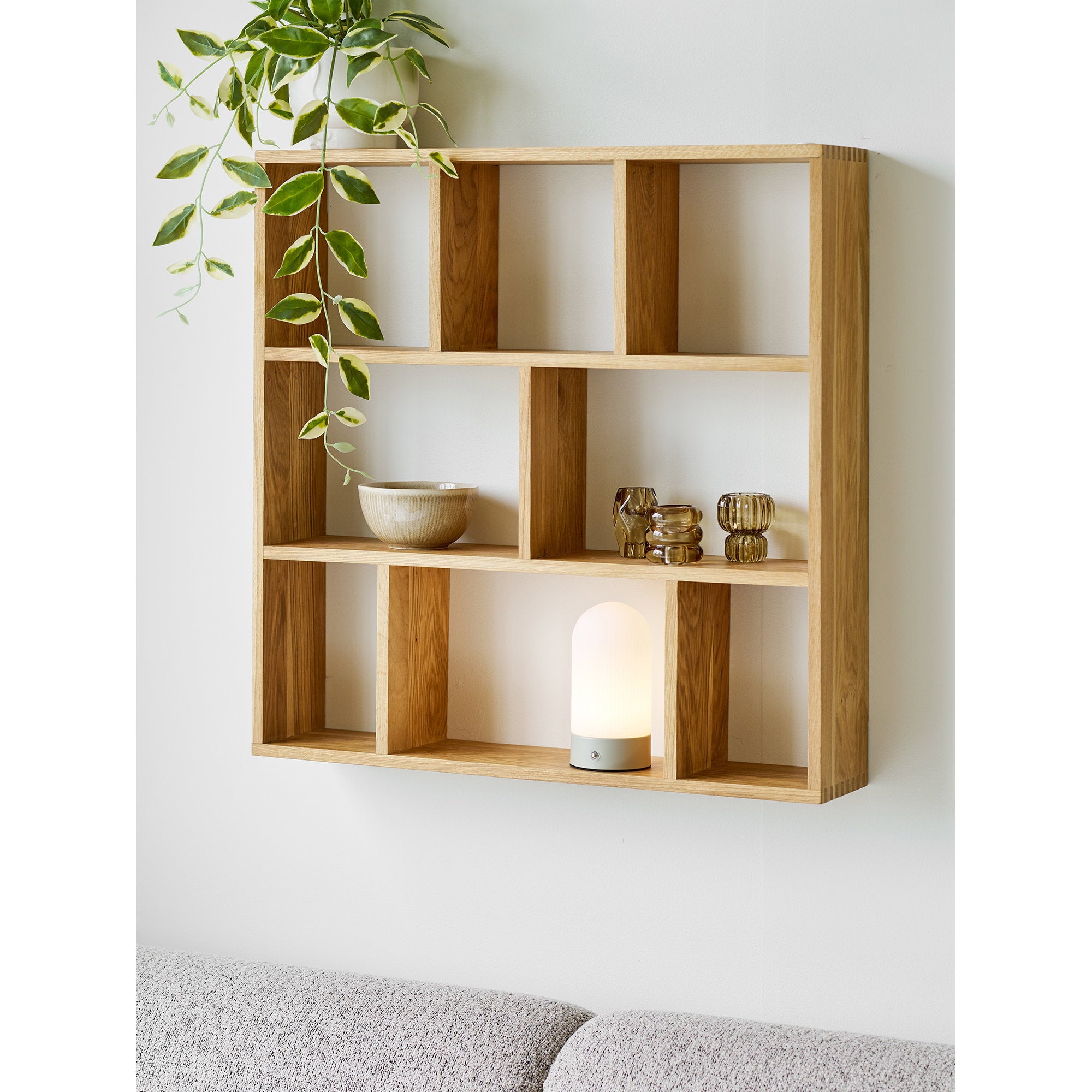 Ashford Tafellamp - Oplaadbaar, metaal/PE, beige/wit