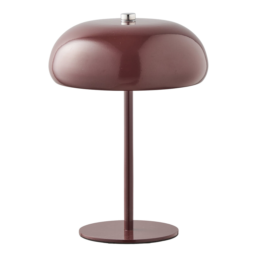 Margate Tafellamp - Oplaadbaar, metaal, bordeaux Ø16 cm