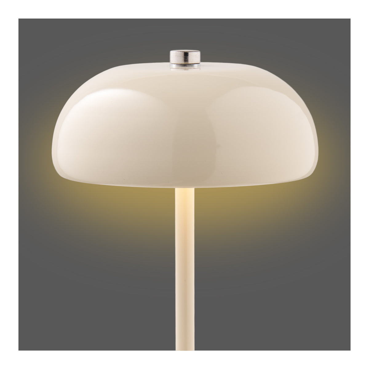 Margate Table Lamp - Rechargeable table lamp, metal, beige, ø13 cm