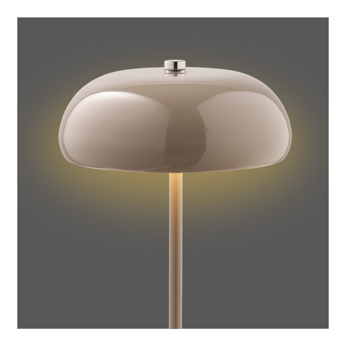 Margate Table Lamp - Rechargeable table lamp, metal, taupe, ø16 cm