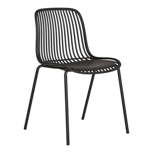 Branson Eetkamerstoel - Polypropyleen, stapelbaar, zwart (set van 4) - Noël Home