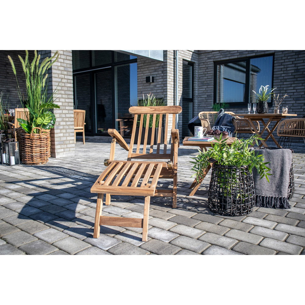Arrecife Ligstoel - Met verstelbare rugleuning, teak, naturel