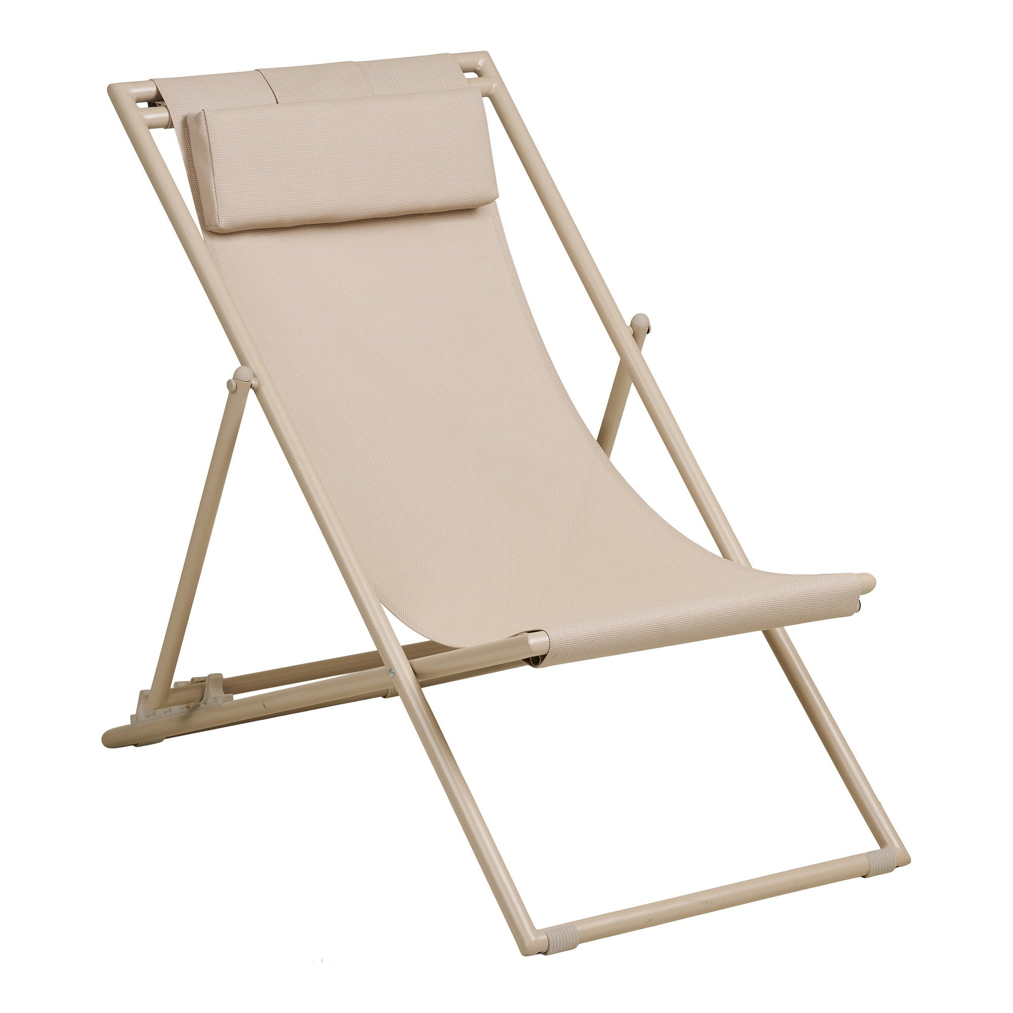 Curtis Strandstoel - Met 4-standen rugleuning, textilene/staal, taupe