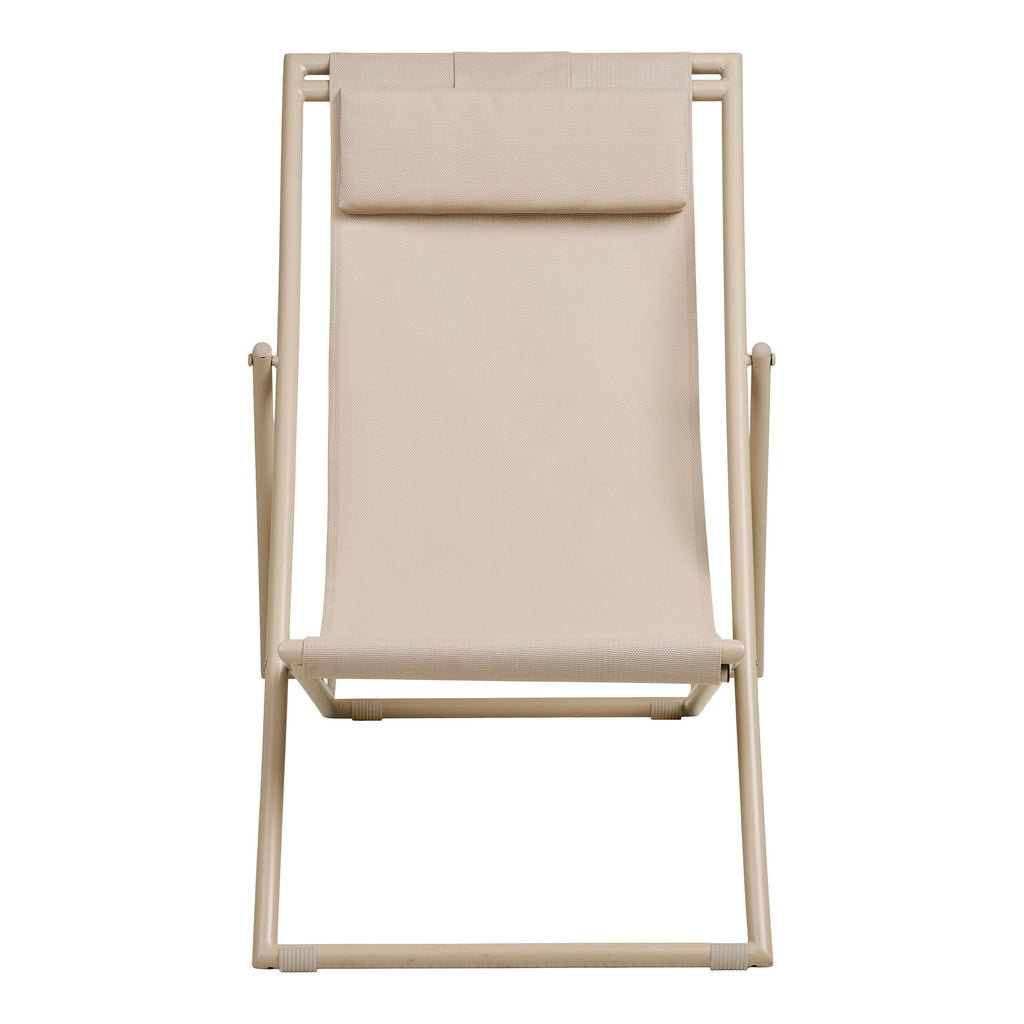 Curtis Strandstoel - Met 4-standen rugleuning, textilene/staal, taupe