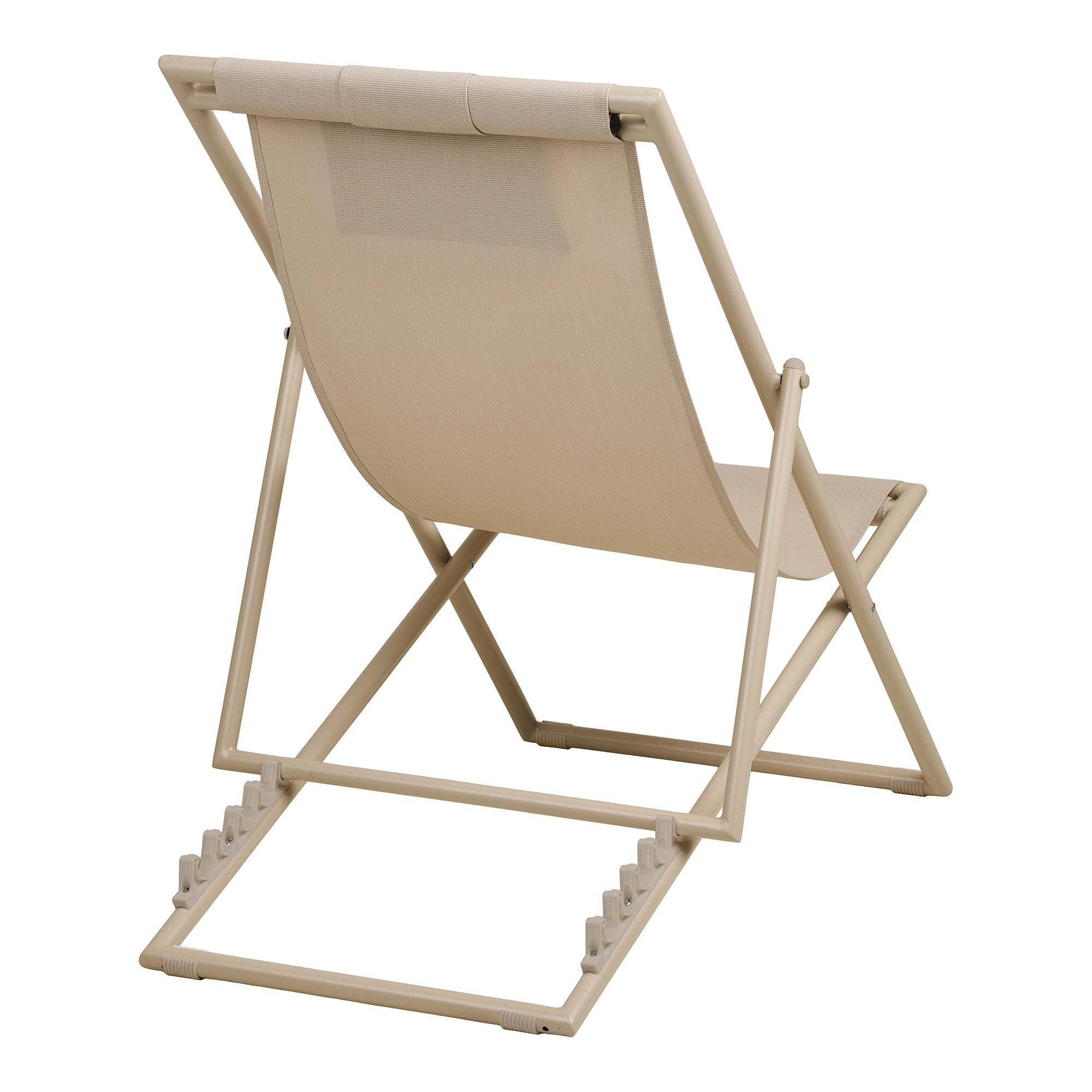 Curtis Strandstoel - Met 4-standen rugleuning, textilene/staal, taupe