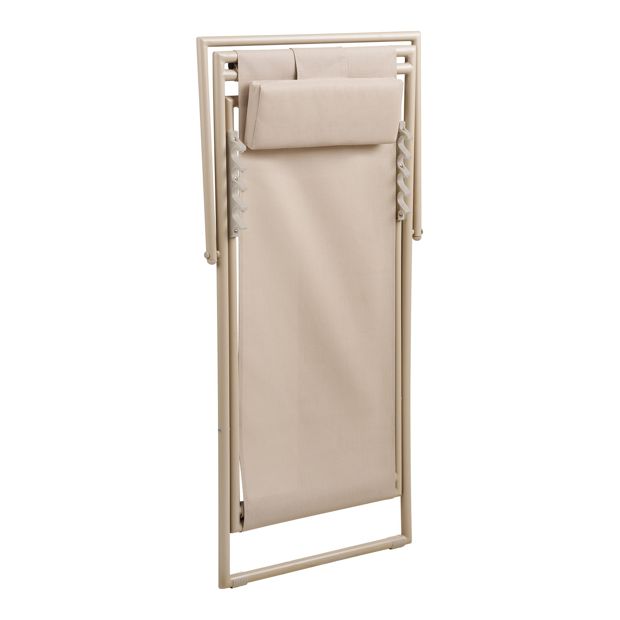 Curtis Strandstoel - Met 4-standen rugleuning, textilene/staal, taupe