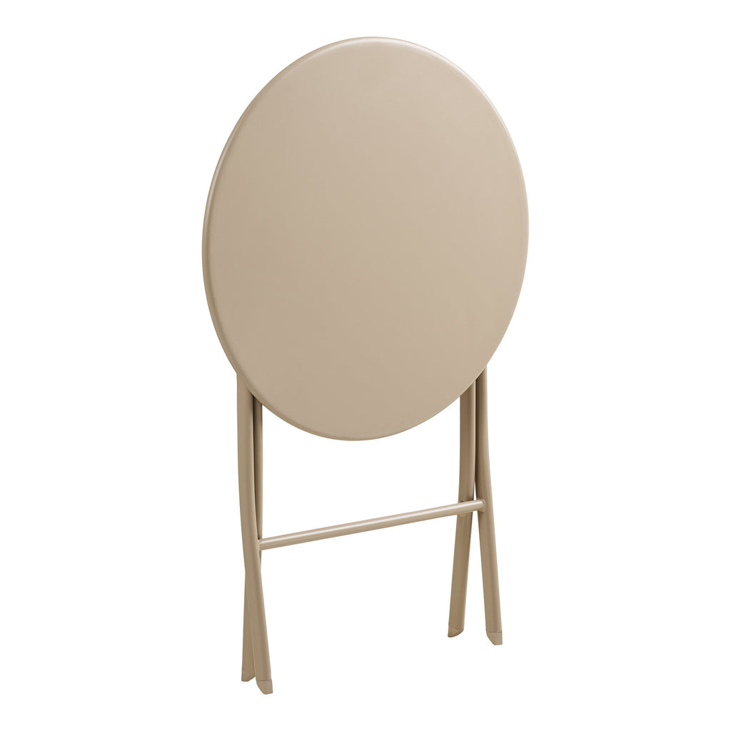 Arcas Bistroset - 2 stoelen en 1 tafel, polyester/staal, taupe