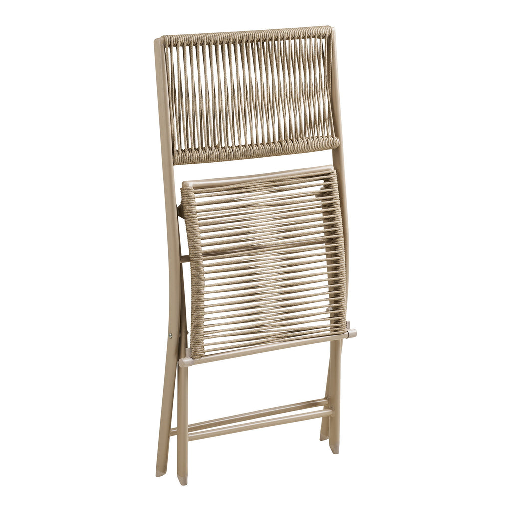Arcas Bistroset - 2 stoelen en 1 tafel, polyester/staal, taupe