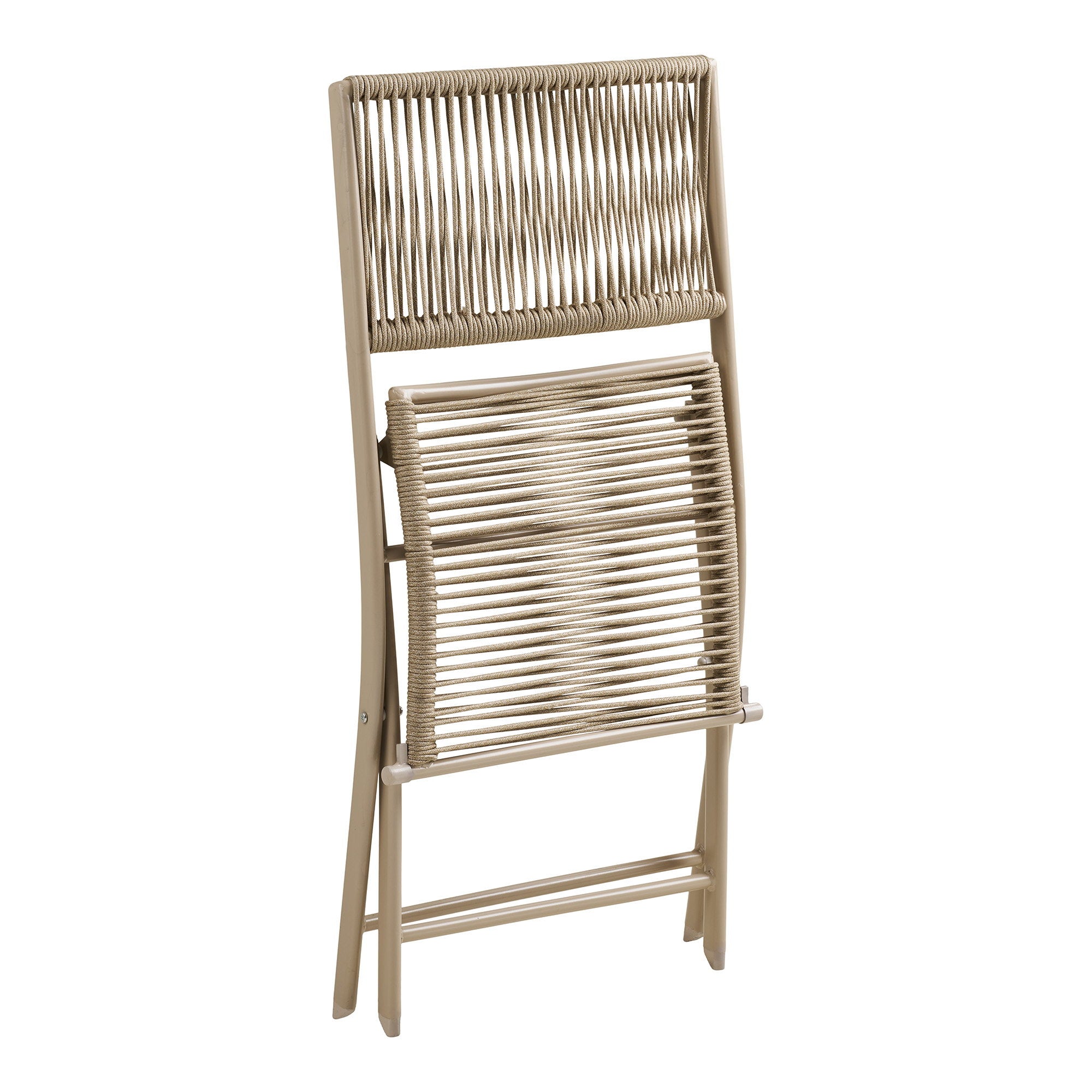 Arcas Bistroset - 2 stoelen en 1 tafel, polyester/staal, taupe