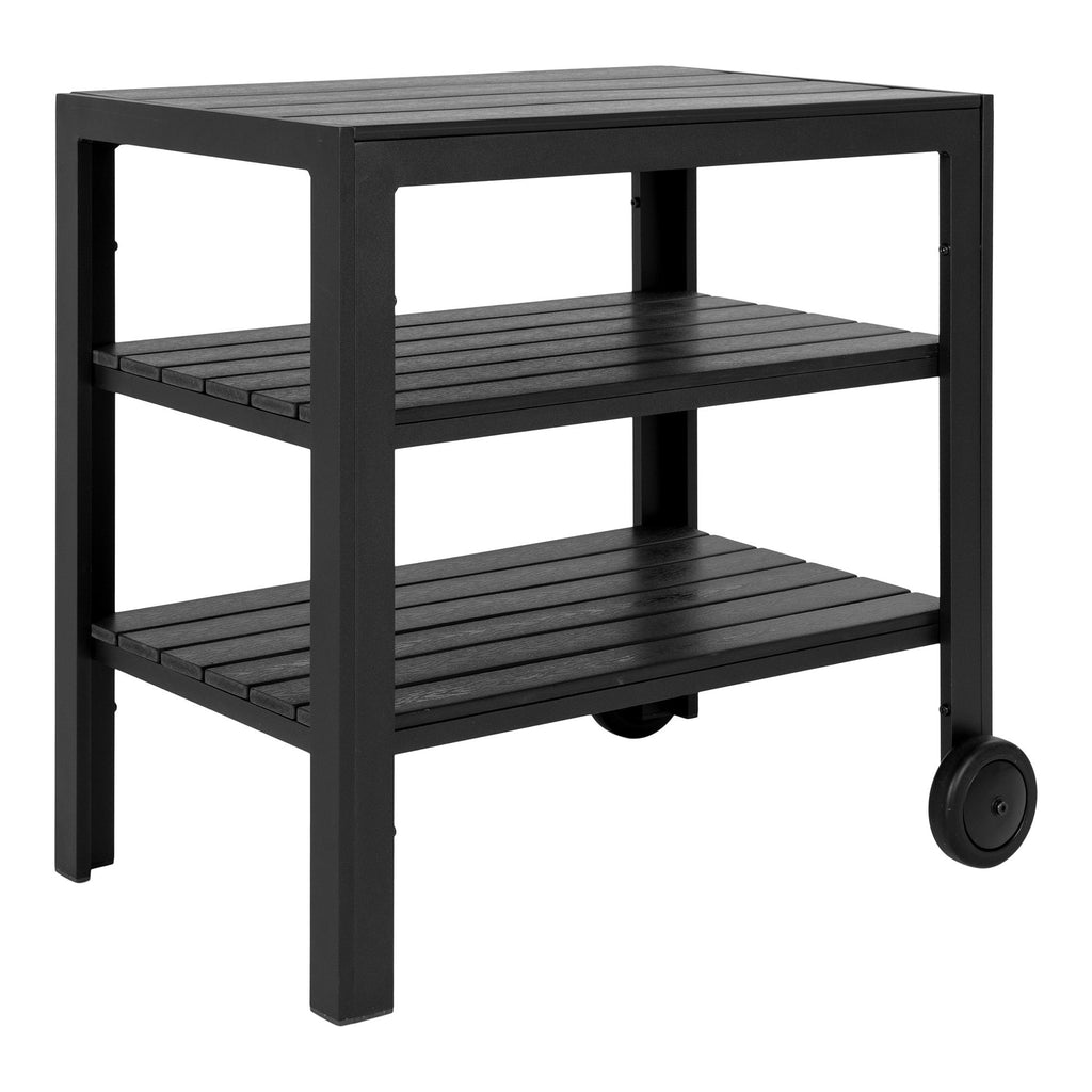 Taormina Serving Trolley - Aluminum/non-wood, black, 3 shelves