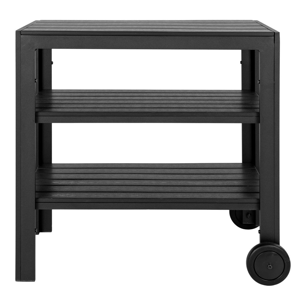 Taormina Serving Trolley - Aluminum/non-wood, black, 3 shelves