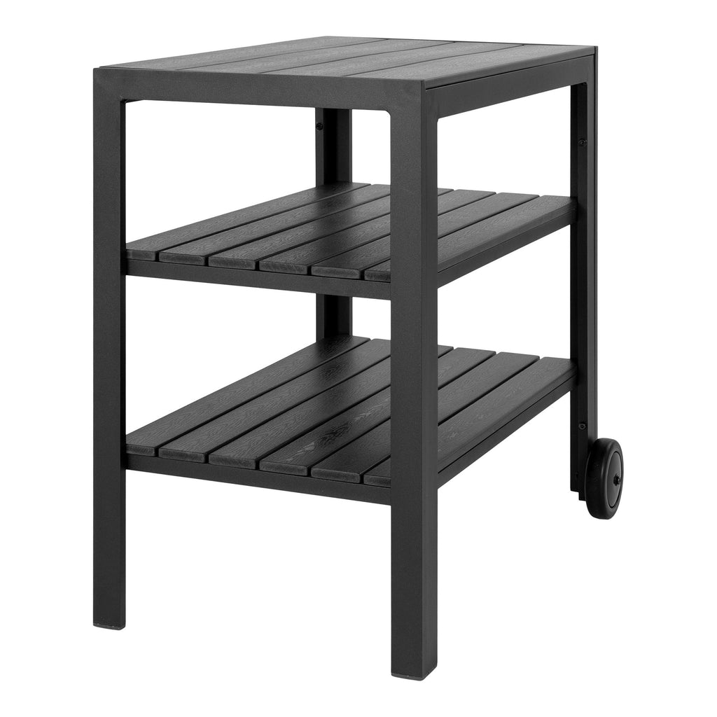 Taormina Serving Trolley - Aluminum/non-wood, black, 3 shelves