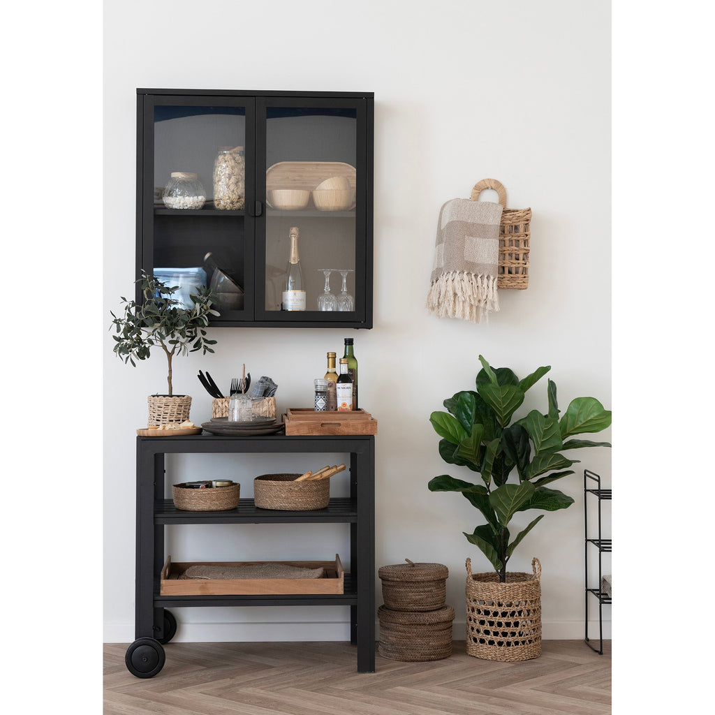 Taormina Serving Trolley - Aluminum/non-wood, black, 3 shelves