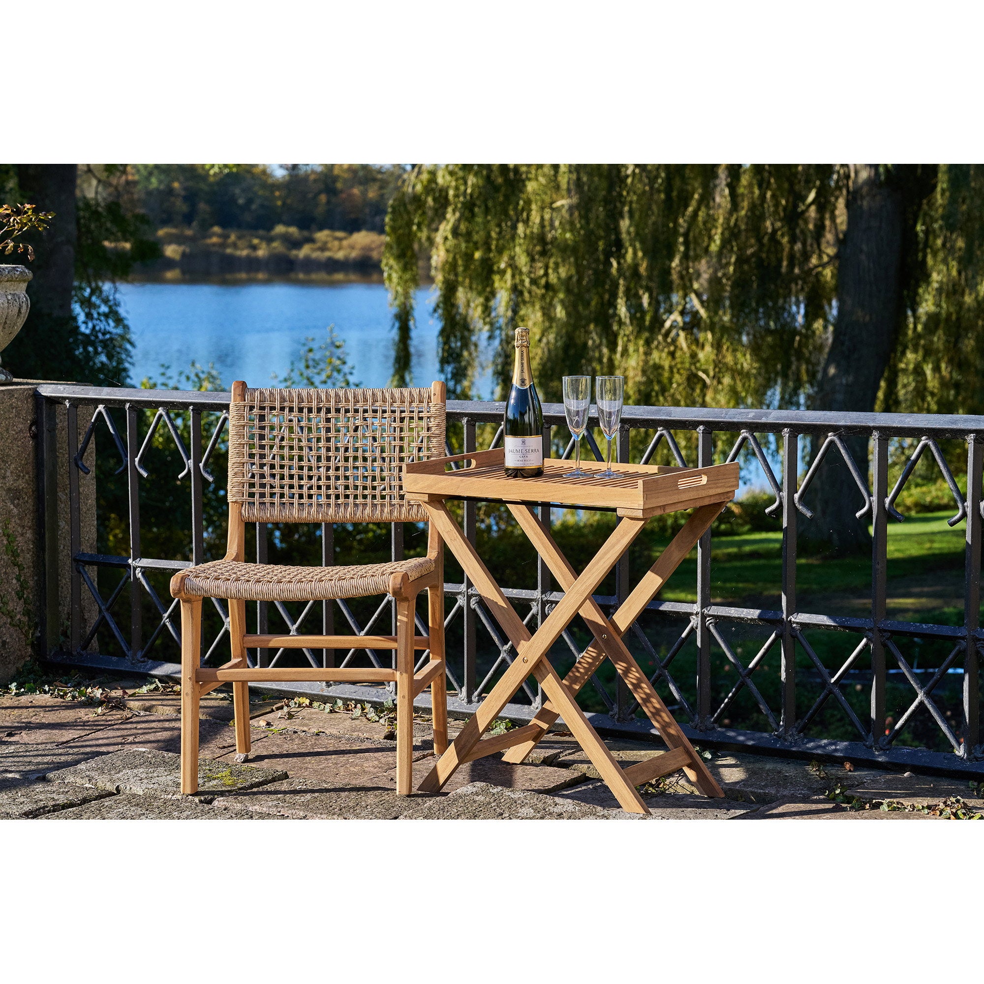 Ronda Dienbladtafel - Teak, naturel 60x40x70 cm