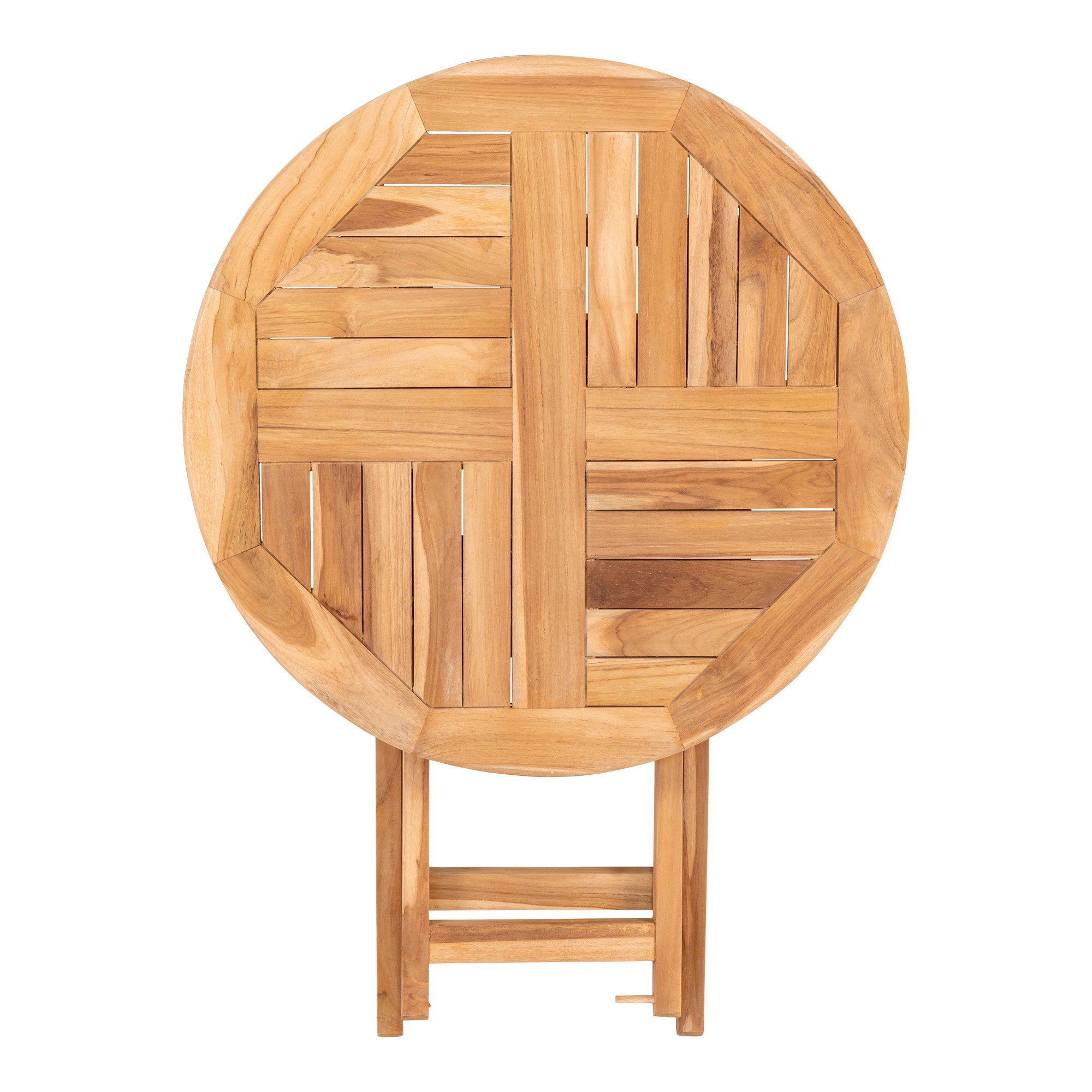 Oviedo Side Table - Teakwood side table, natural Ø70x75 cm