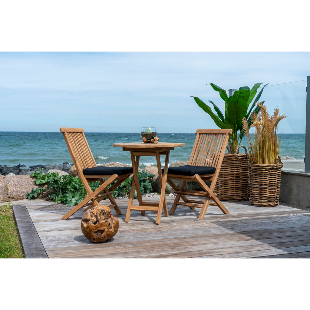 Oviedo Side Table - Teakwood side table, natural Ø70x75 cm