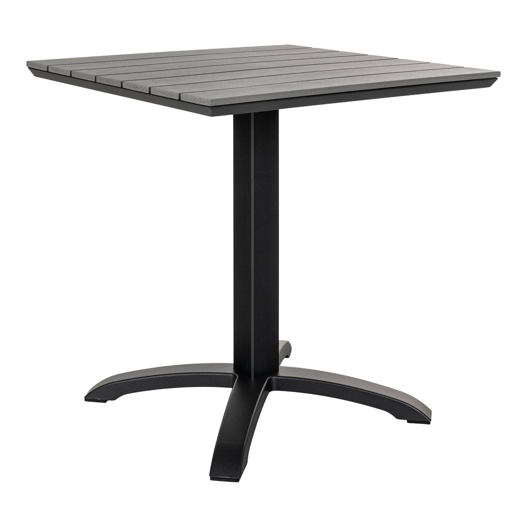 Chicago Bistrotafel - Tafelblad van grijs nonwood, zwarte poten 70x70x72 cm