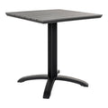 Chicago Bistrotafel - Tafelblad van grijs nonwood, zwarte poten 70x70x72 cm