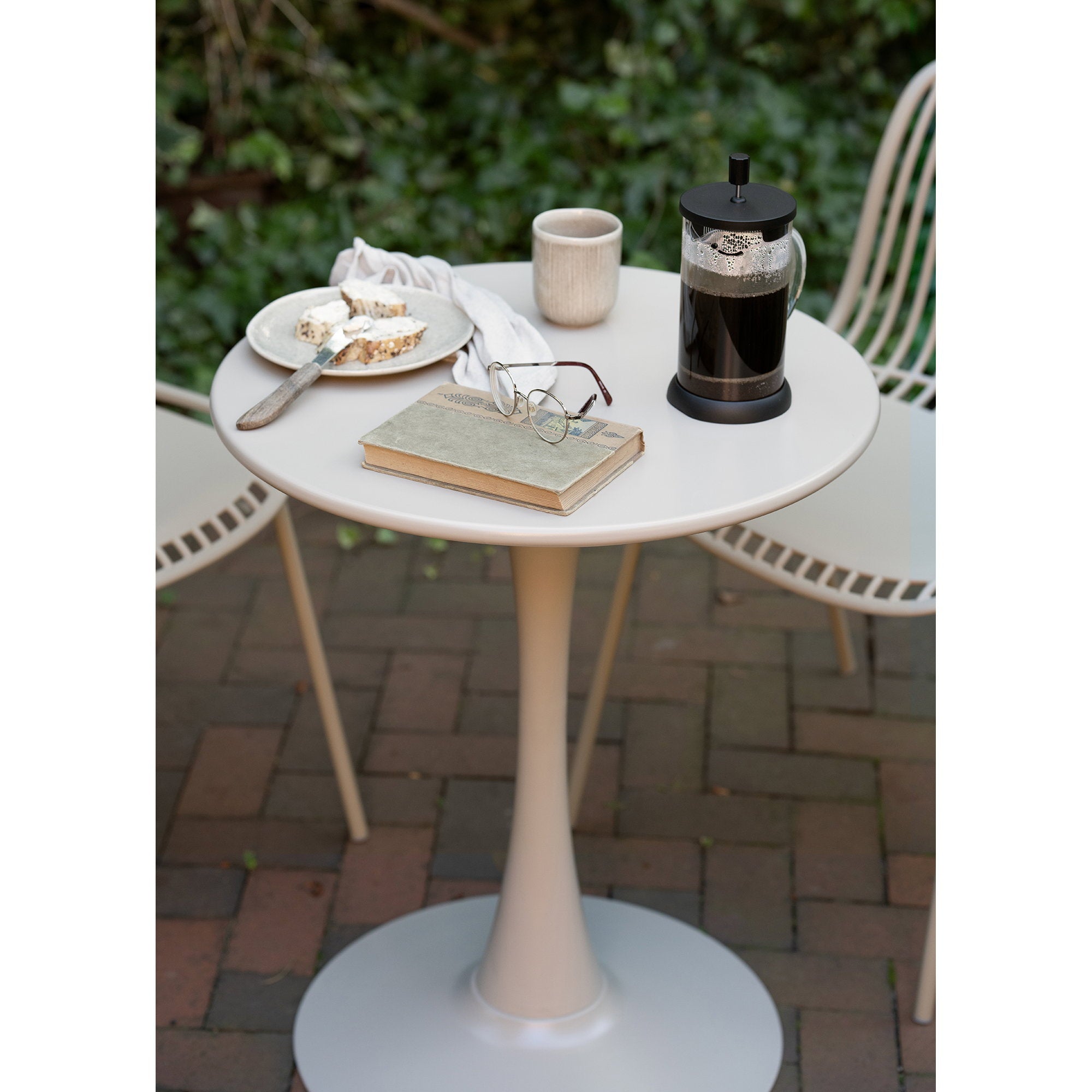 Meira Bistrotafel - Staal, taupe Ø60x72 cm