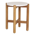 Terracina Side Table - Side table, acacia wood/terrazzo, white/natural Ø37x48 cm