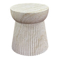 Bonn Side Table - Side table, fiberclay with milled structure, natural Ø37x43 cm