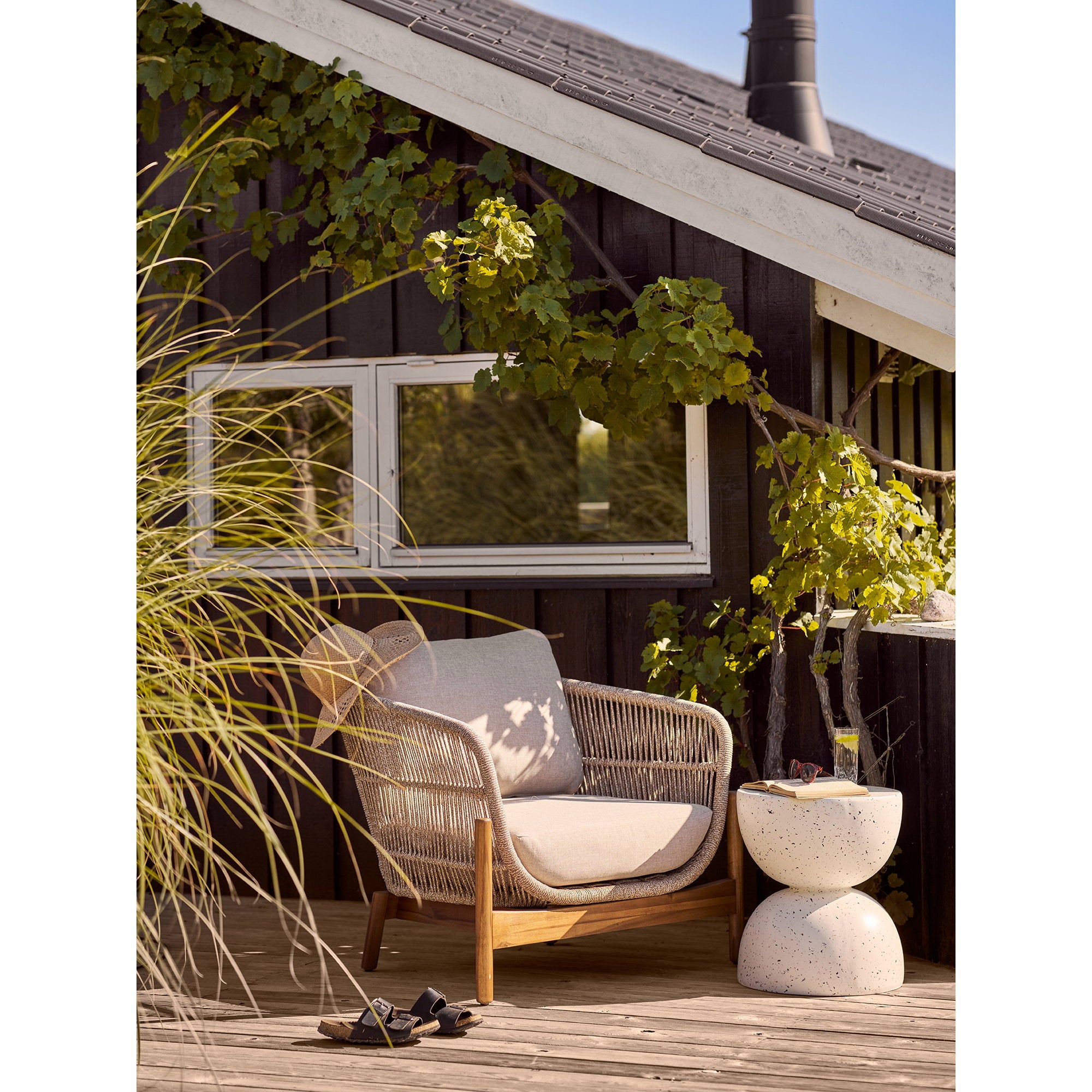 Bonita Side Table - Side table, fiberclay, terrazzo look Ø40x45 cm
