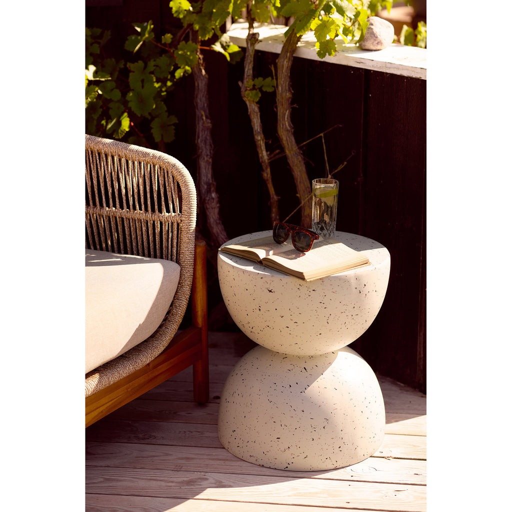 Bonita Side Table - Side table, fiberclay, terrazzo look Ø40x45 cm