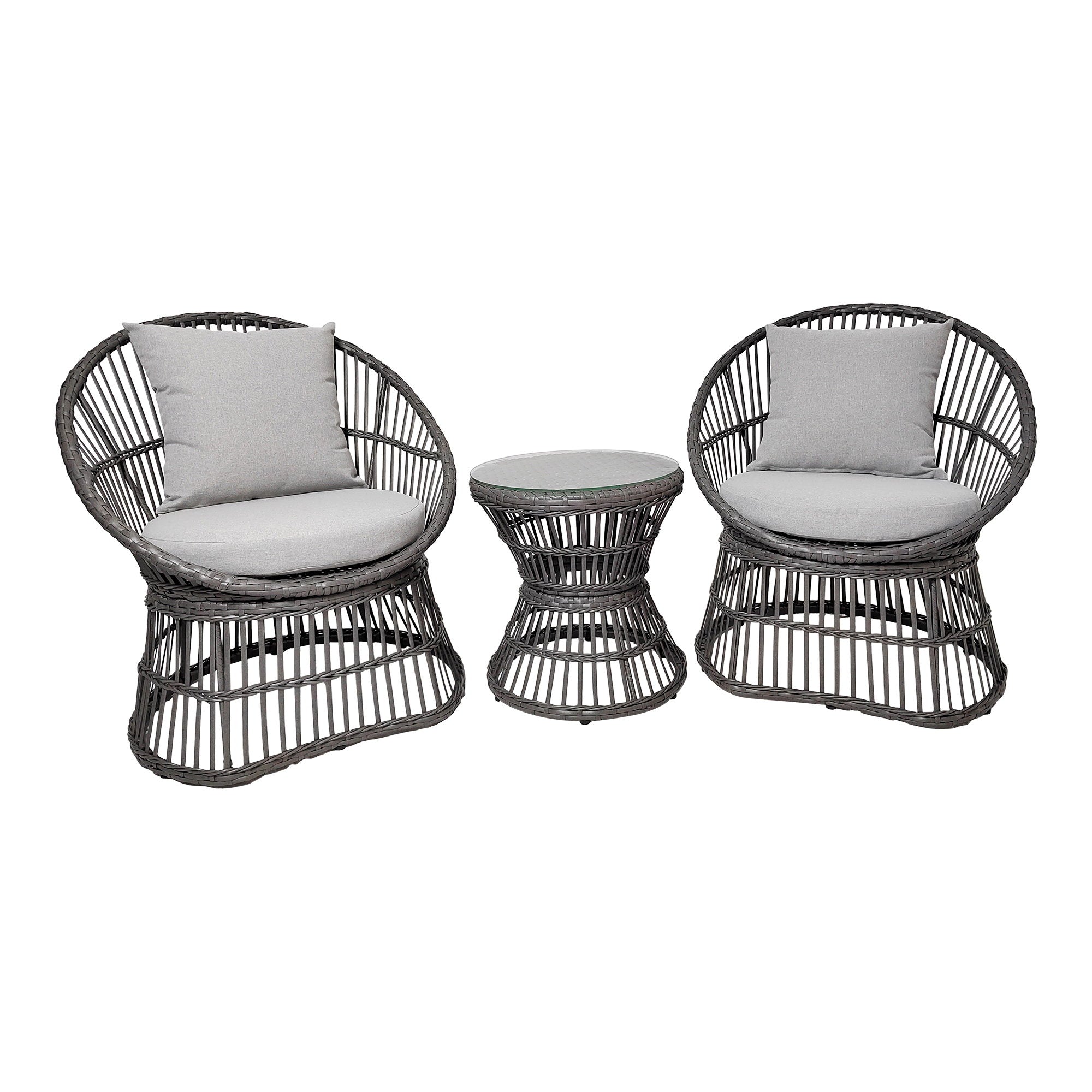 Natal Loungeset - Rotan, grijs, inclusief kussens