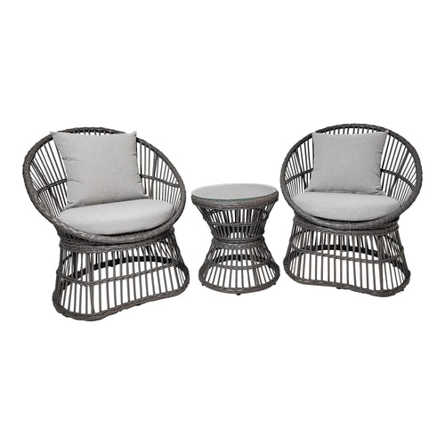 Natal Loungeset - Rotan, grijs, inclusief kussens - Noël Home