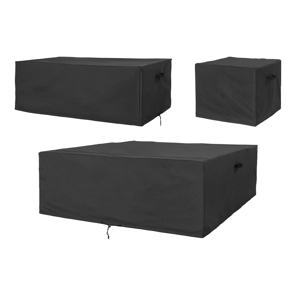 Black Luxury Protective Cover for Modular Lounge Set - Set of 3