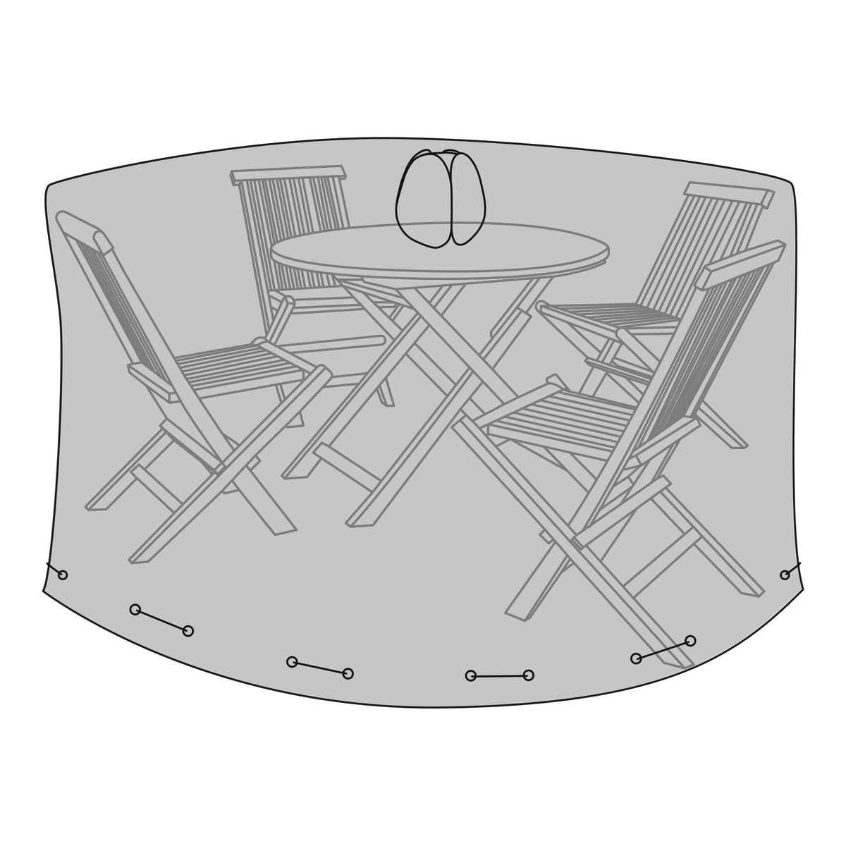 Black Protective Cover Luxury for Round Table with 4 Chairs
