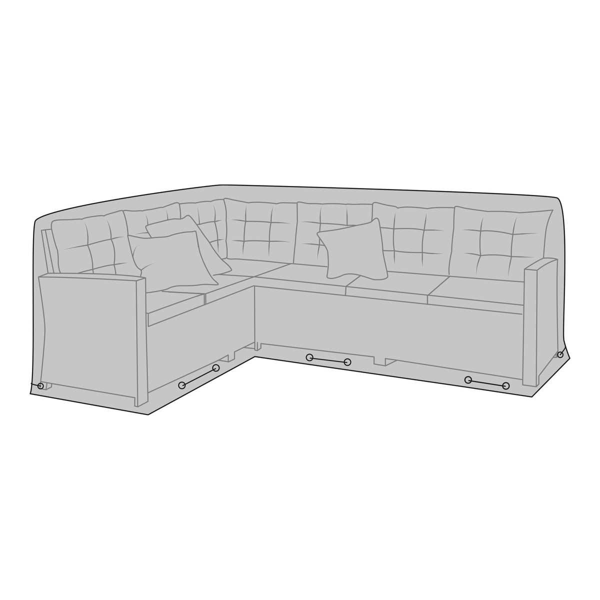 Black Luxury Protective Cover for Corner Sofa Set