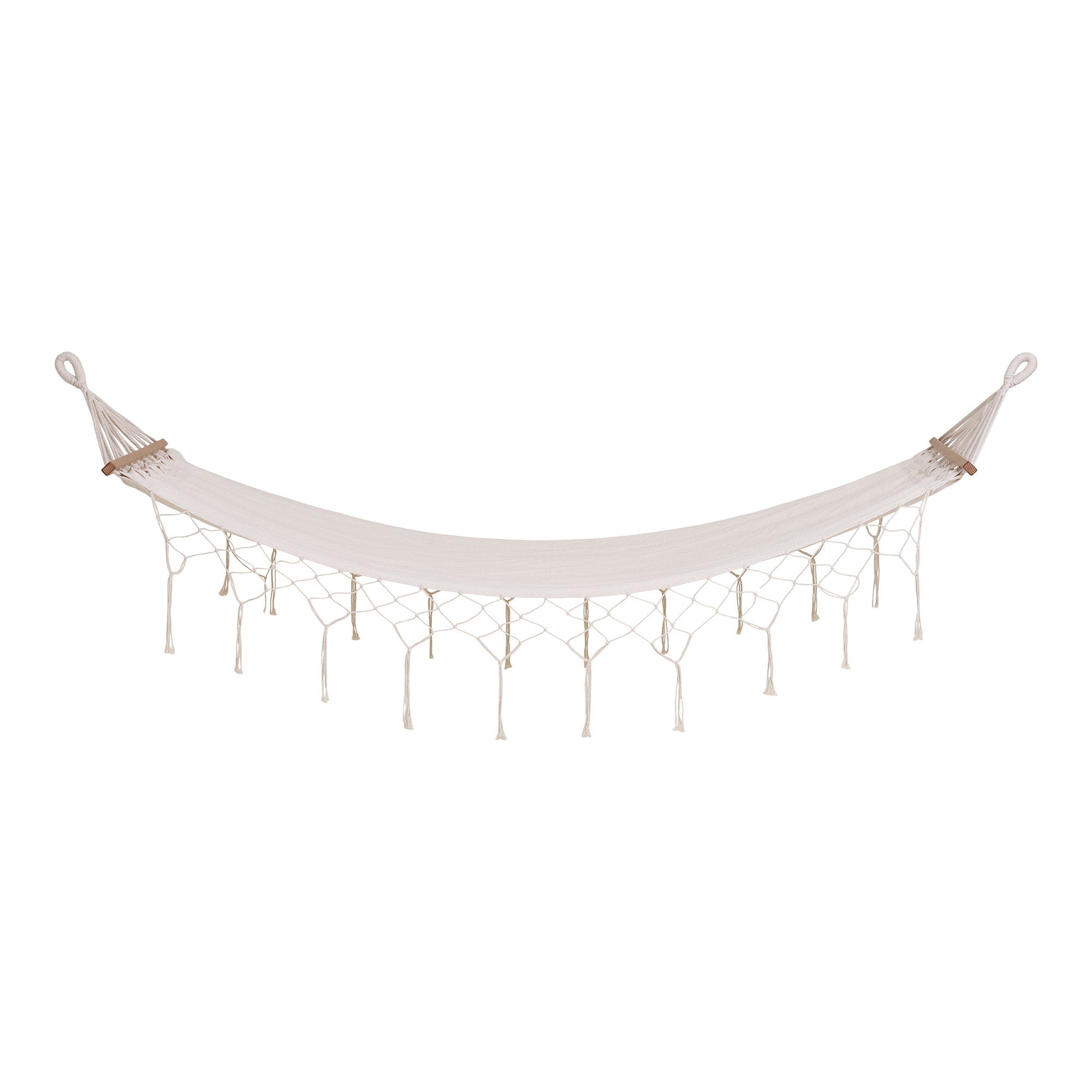 Edessa Hangmat - Polyester/katoen, larikshout, gebroken wit