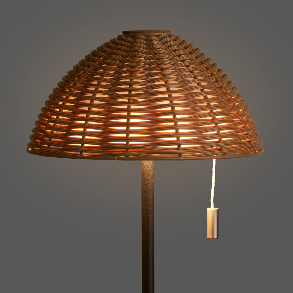 Wigan LED Tafellamp - Metaal, oplaadbaar, naturel/zwart