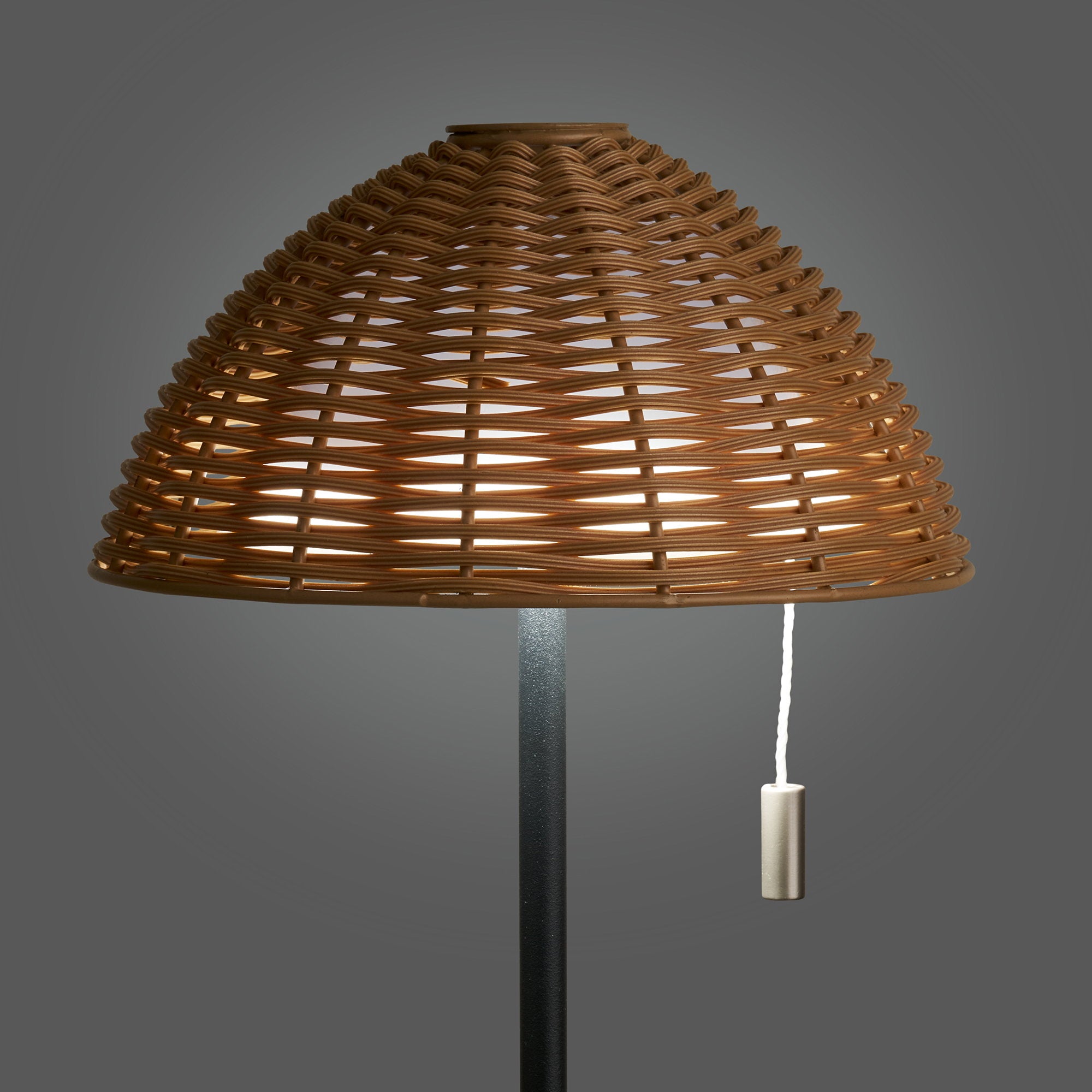 Wigan LED Tafellamp - Metaal, oplaadbaar, naturel/zwart