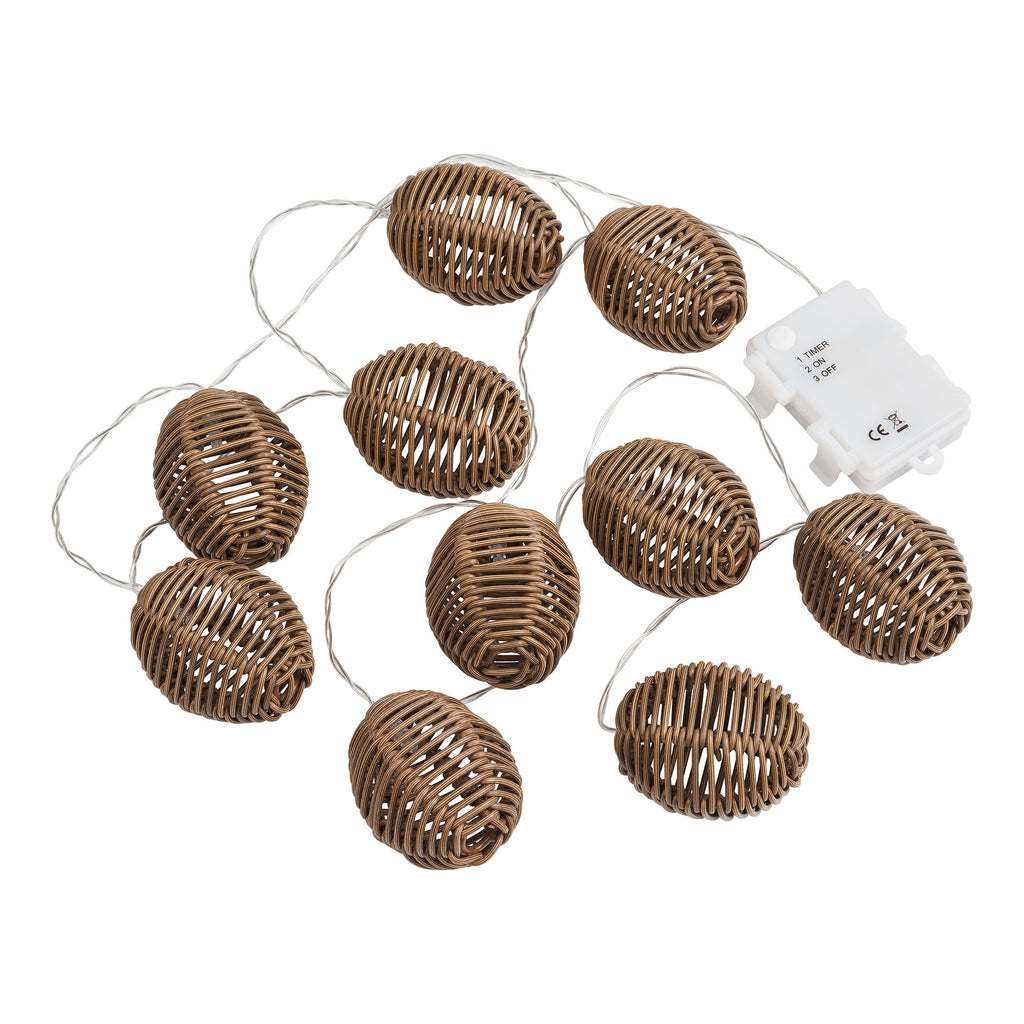 Carlisle LED Lichtslinger - Polyrattan/metaal, naturel/zwart