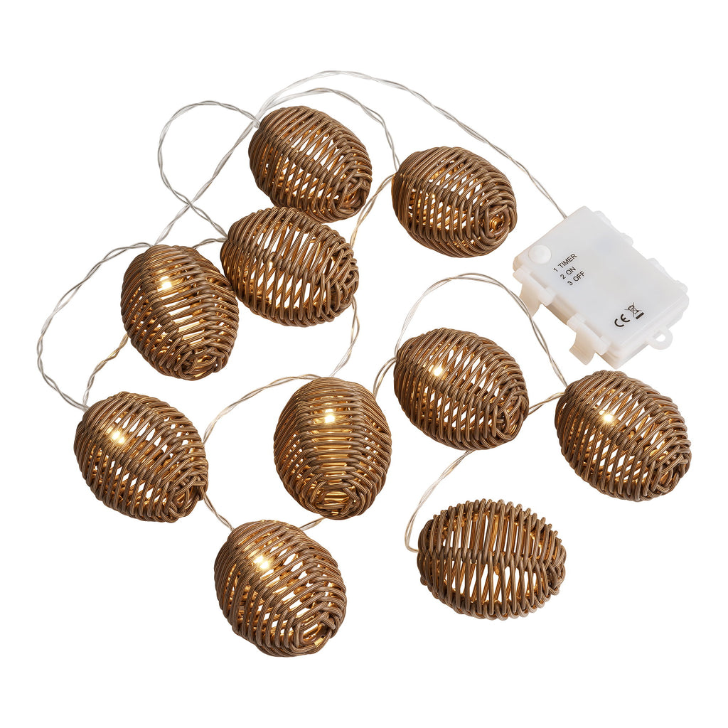 Carlisle LED Lichtslinger - Polyrattan/metaal, naturel/zwart