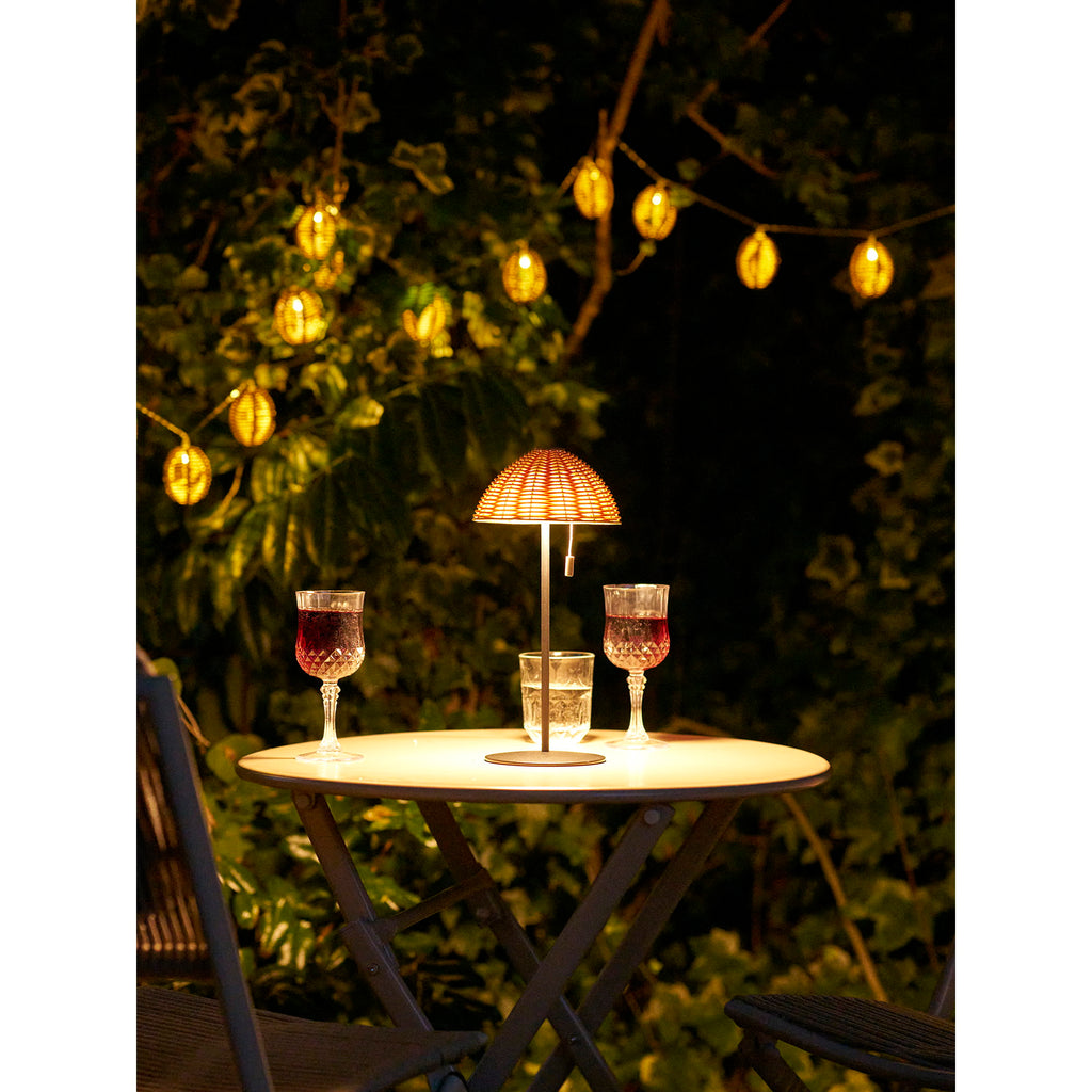 Carlisle LED Lichtslinger - Polyrattan/metaal, naturel/zwart