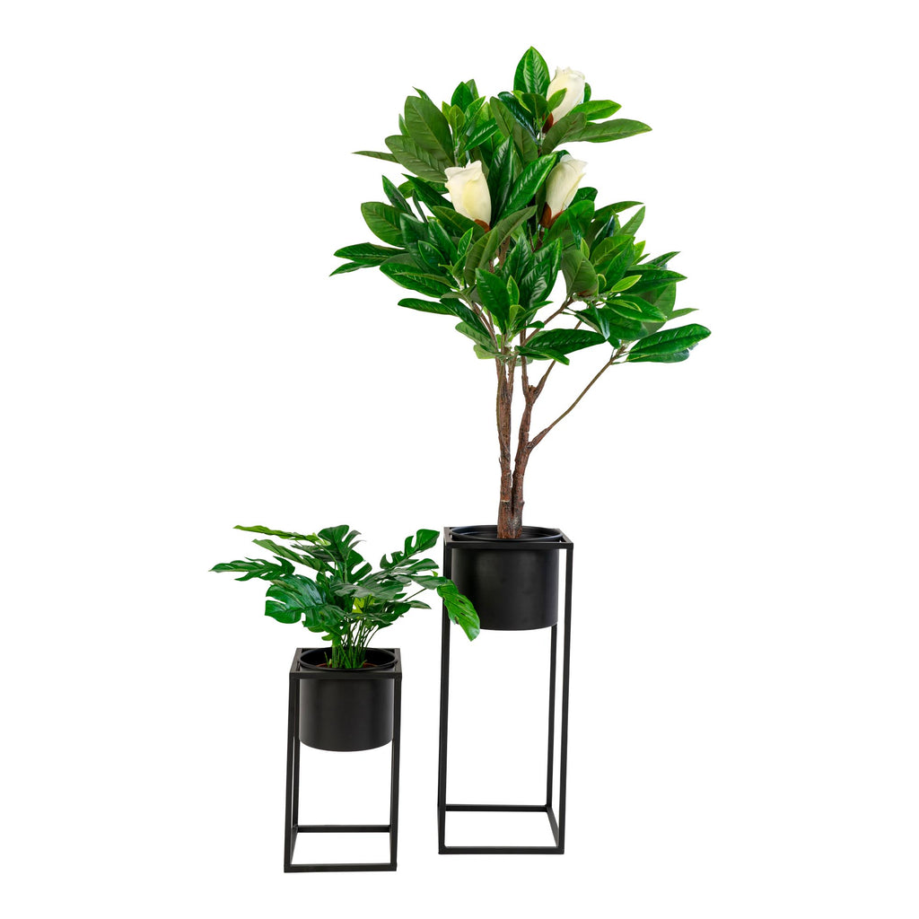 Marla Bloempotten - Bloempotten, staal, zwart (set van 2)