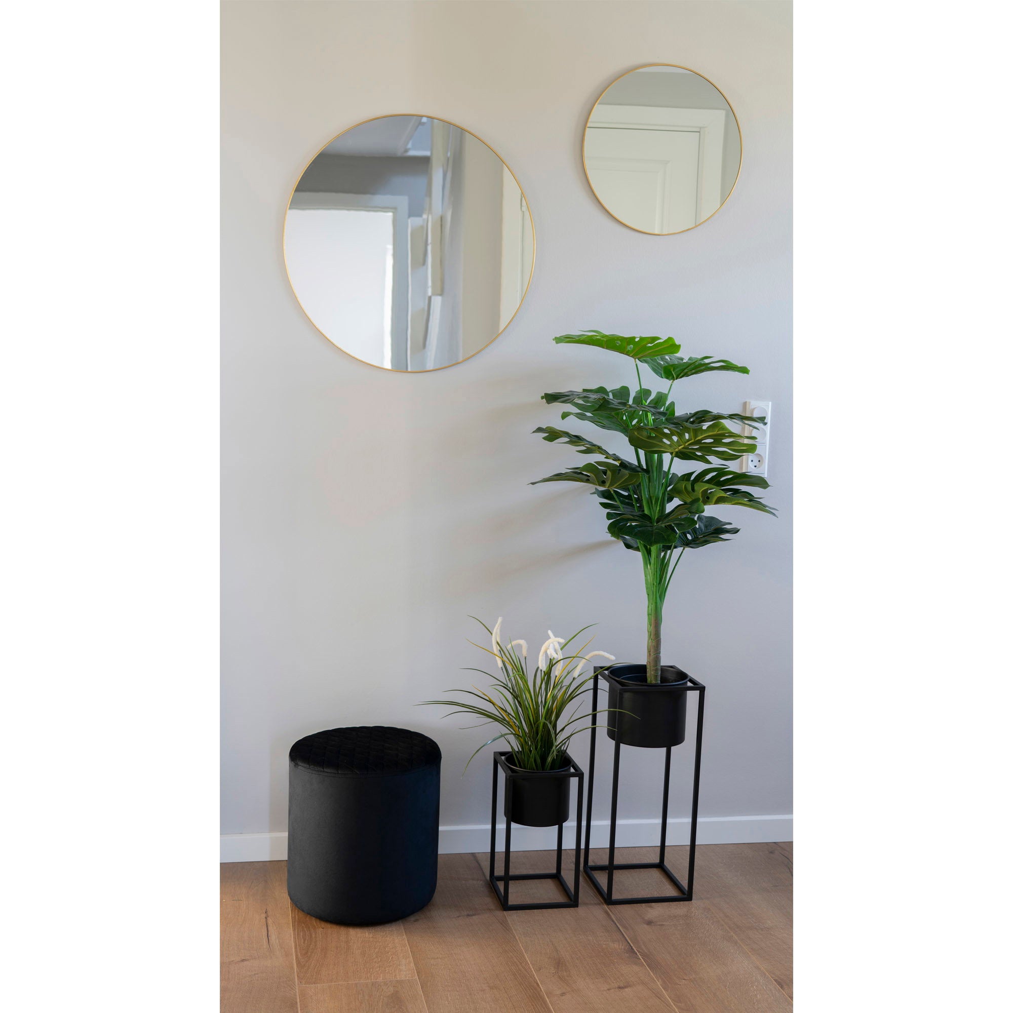 Marla Bloempotten - Bloempotten, staal, zwart (set van 2)