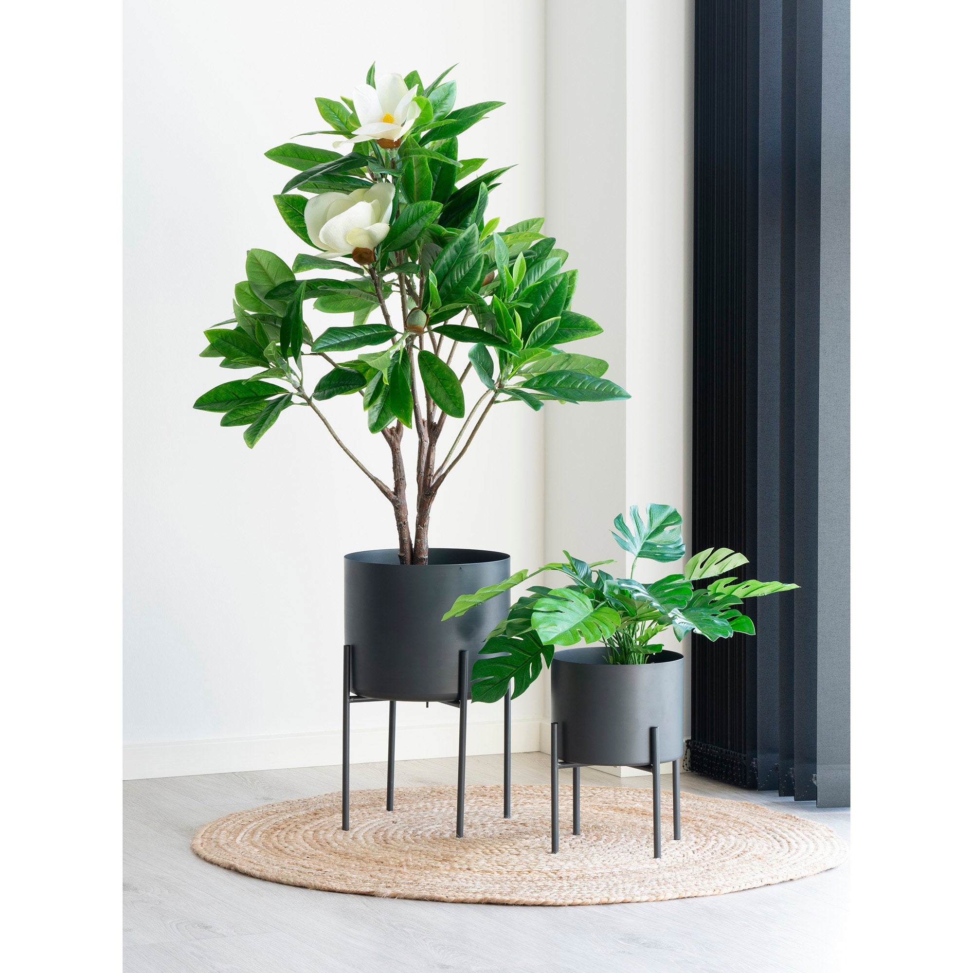 Pavia Planters - Planters, steel, grey (set of 2)
